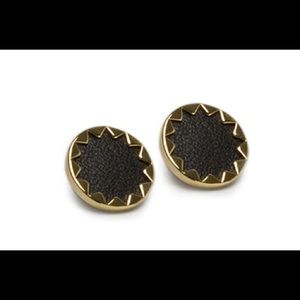 House of Harlow 1960 Starburst Earrings; Black & Gold